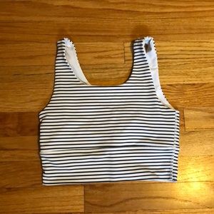 DYI black white stripe elevate bra